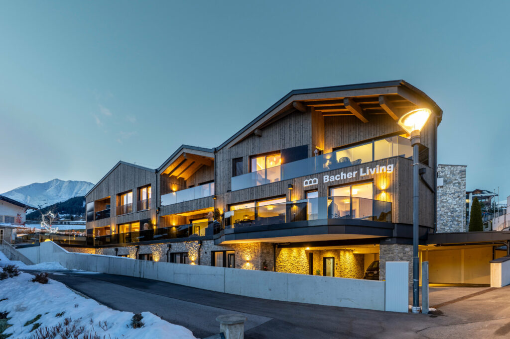 Apartmenthaus in Serfaus von außen